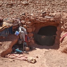 Entrance to a cave dwelling in the settlement